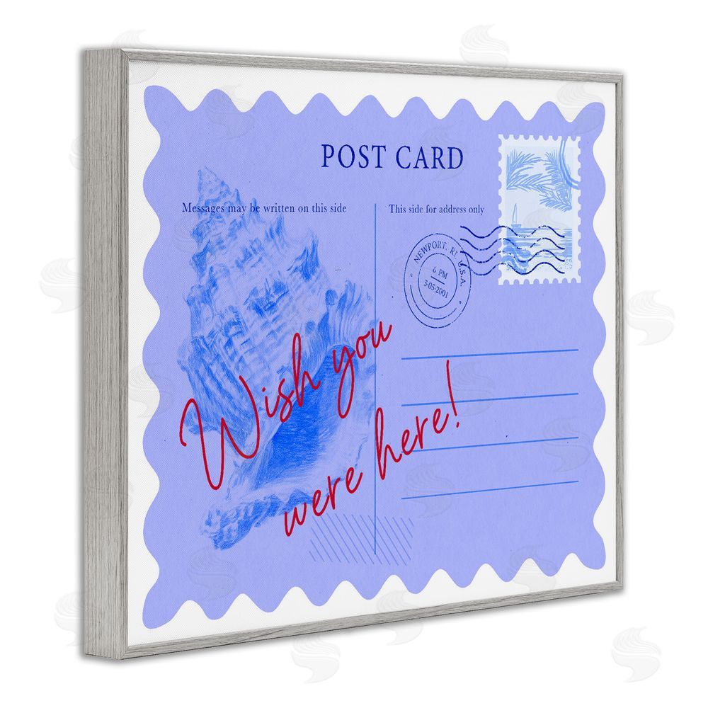 Ziwei Li Wish You Were Here Postcard Gray Framed Giclee Wall Art Print