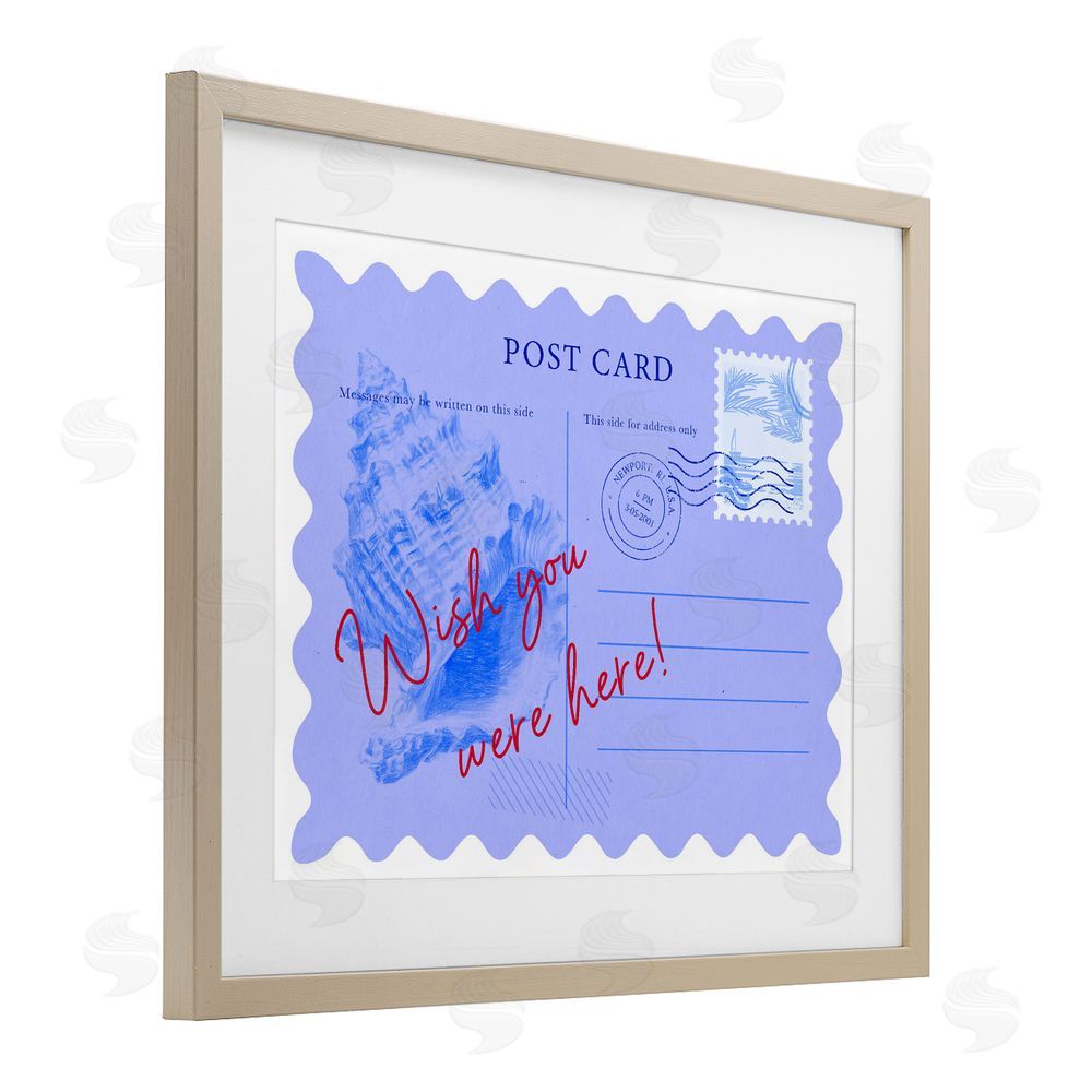 Ziwei Li Wish You Were Here Postcard Brown Framed Print Under Glass Wall Art
