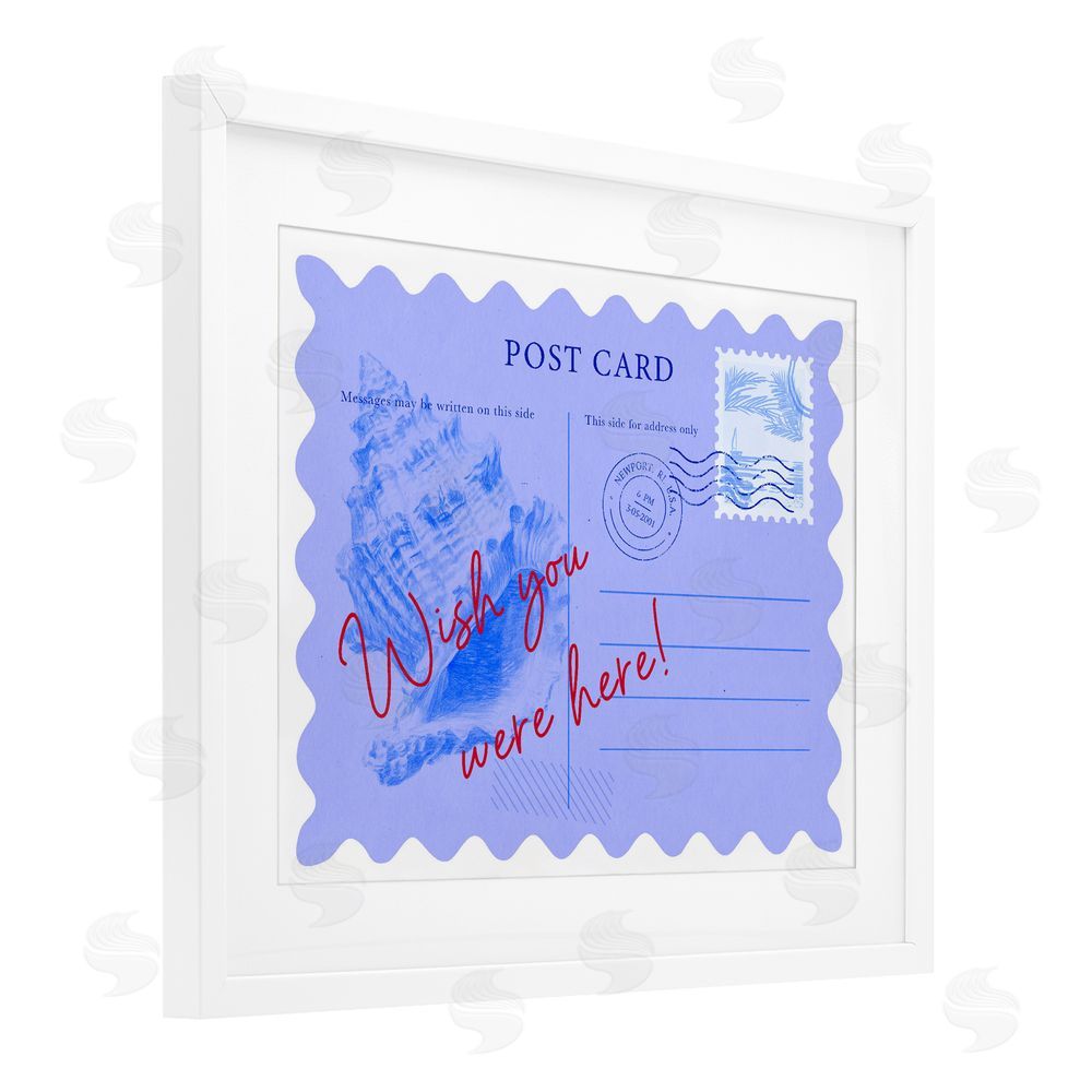 Ziwei Li Wish You Were Here Postcard White Framed Print Under Glass Wall Art