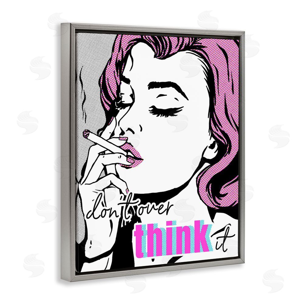 Ziwei Li Don't Over Think It Gray Floating Frame Canvas Wall Art Print