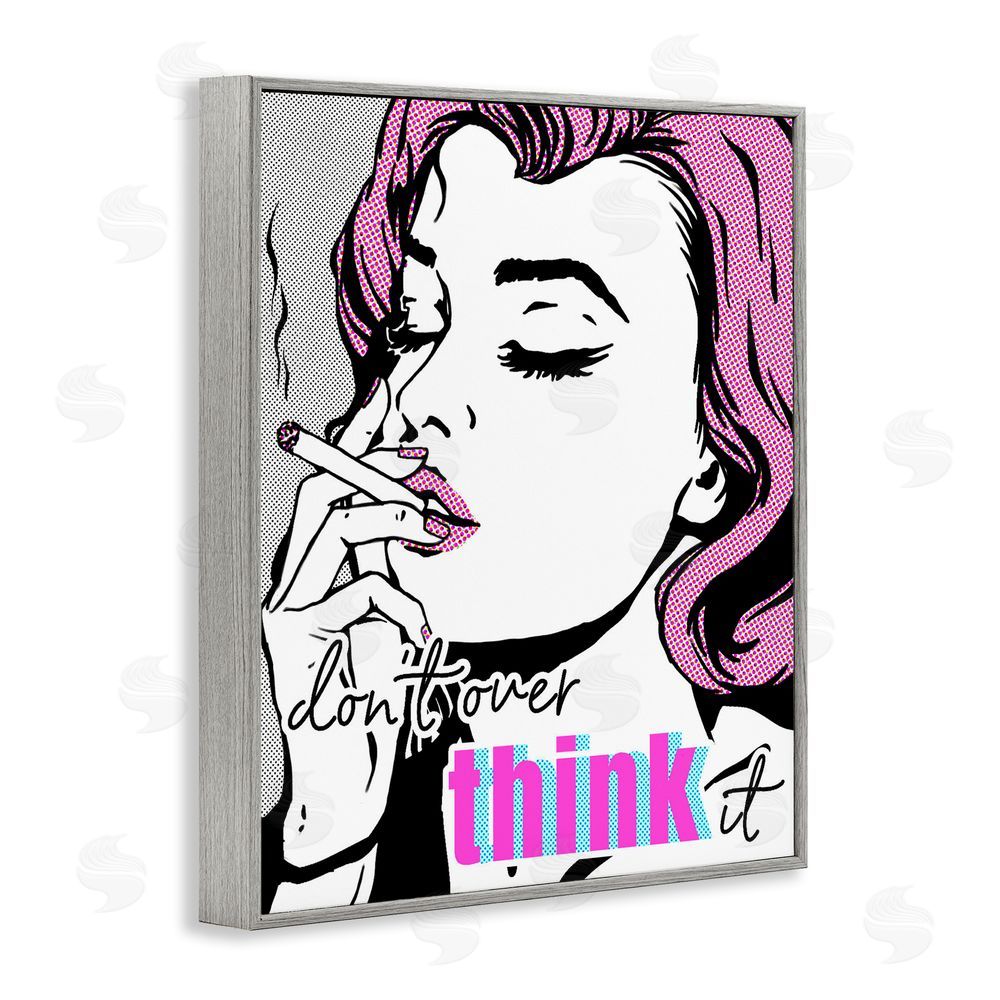 Ziwei Li Don't Over Think It Gray Framed Giclee Wall Art Print
