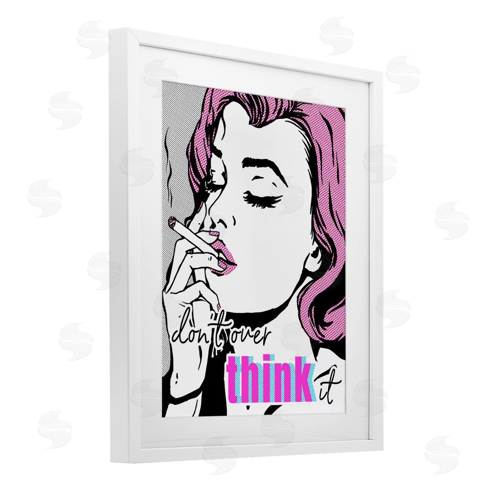 Ziwei Li Don't Over Think It White Framed Print Under Glass Wall Art