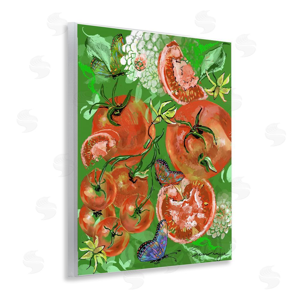 Susan Lugar Tomatoes Swirl Collage Wooden Wall Plaque Art Print