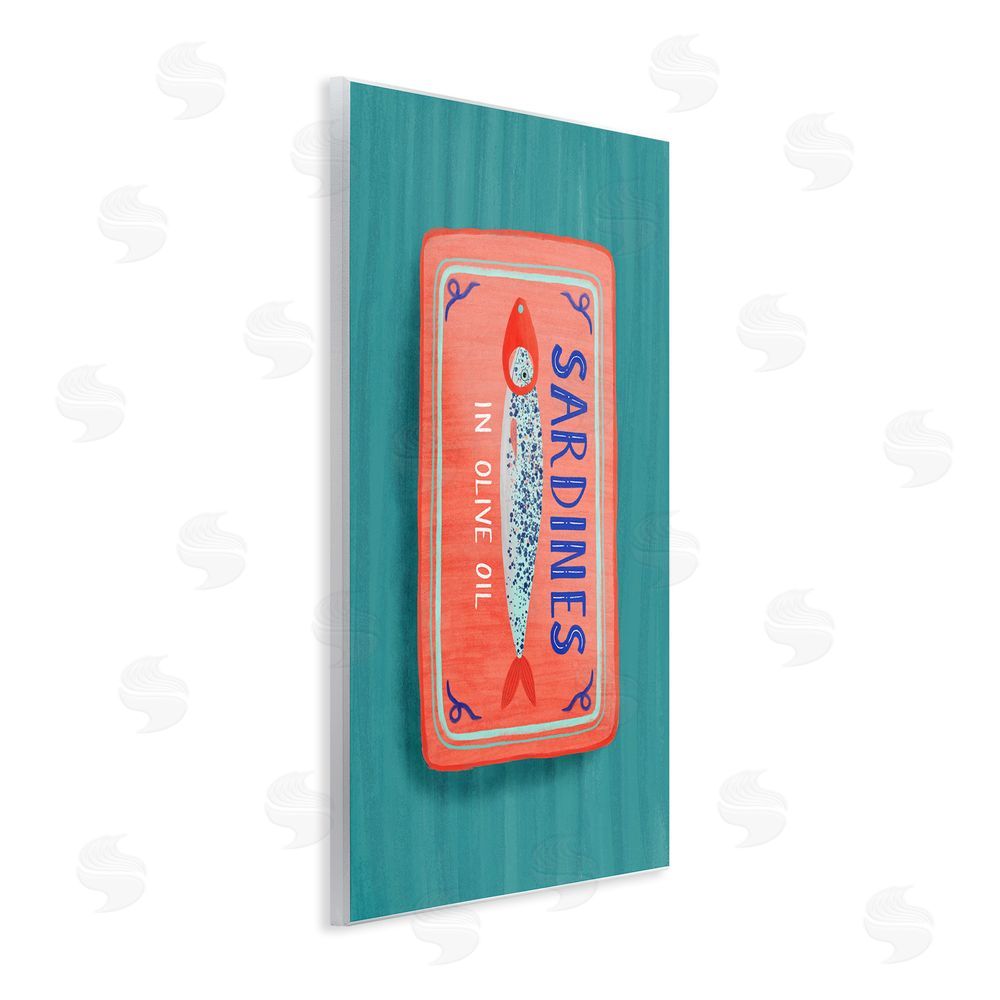 Metka Hiti Sardines Olive Oil Seafood Wooden Wall Plaque Art Print