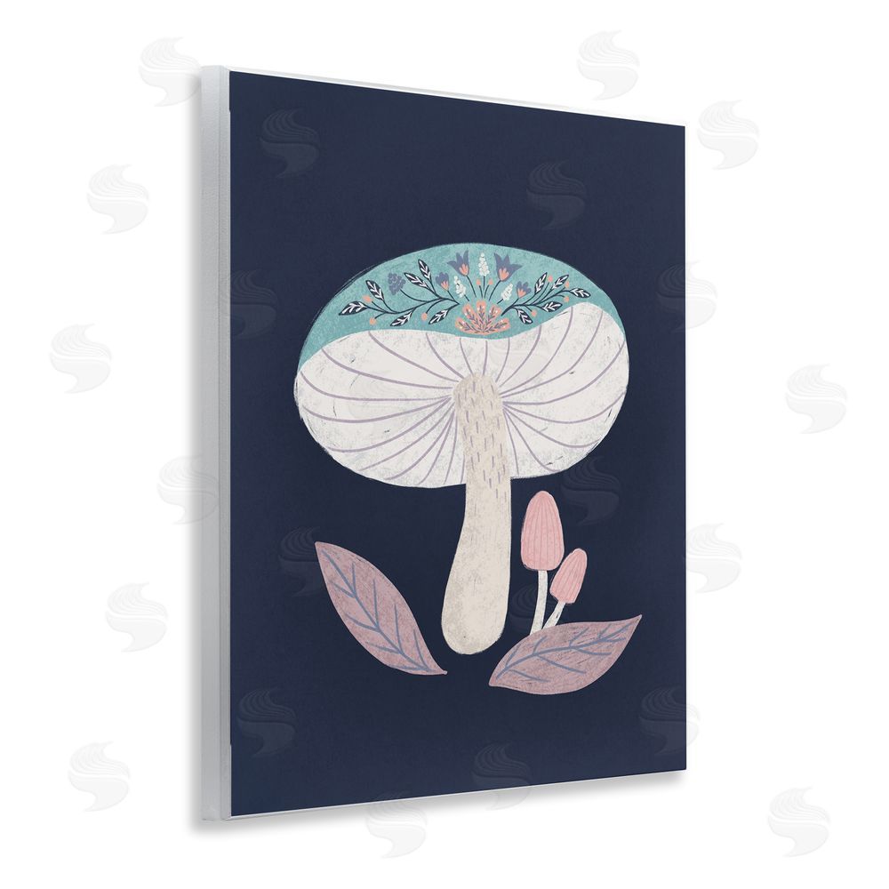 Metka Hiti Floral Cottage Mushroom Wooden Wall Plaque Art Print