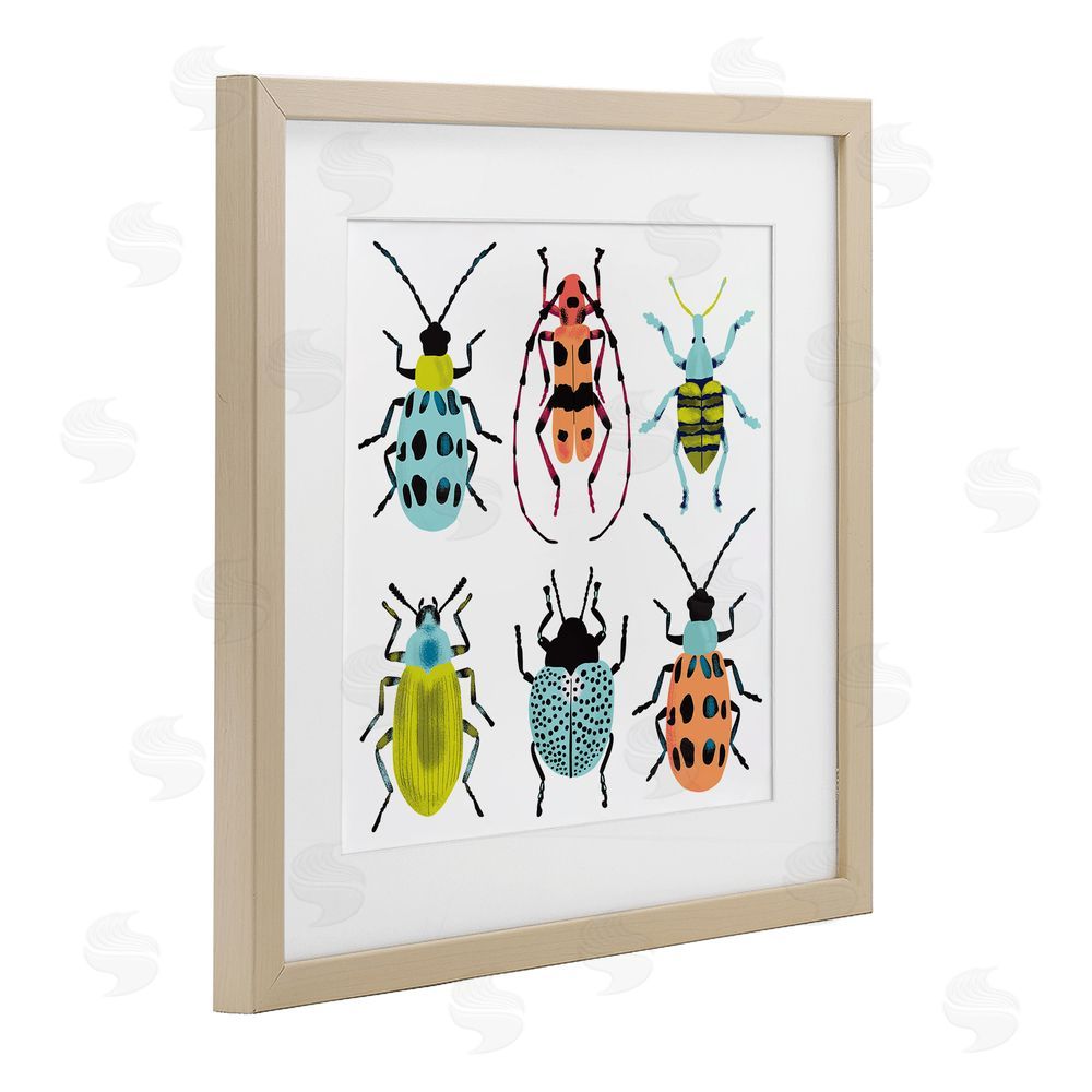 Metka Hiti Beetles & Bugs Collection Brown Framed Print Under Glass Wall Art