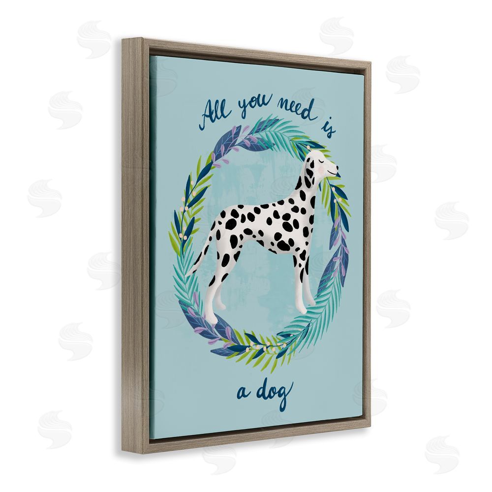 Metka Hiti All You Need Is A Dog Brown Floating Frame Canvas Wall Art Print