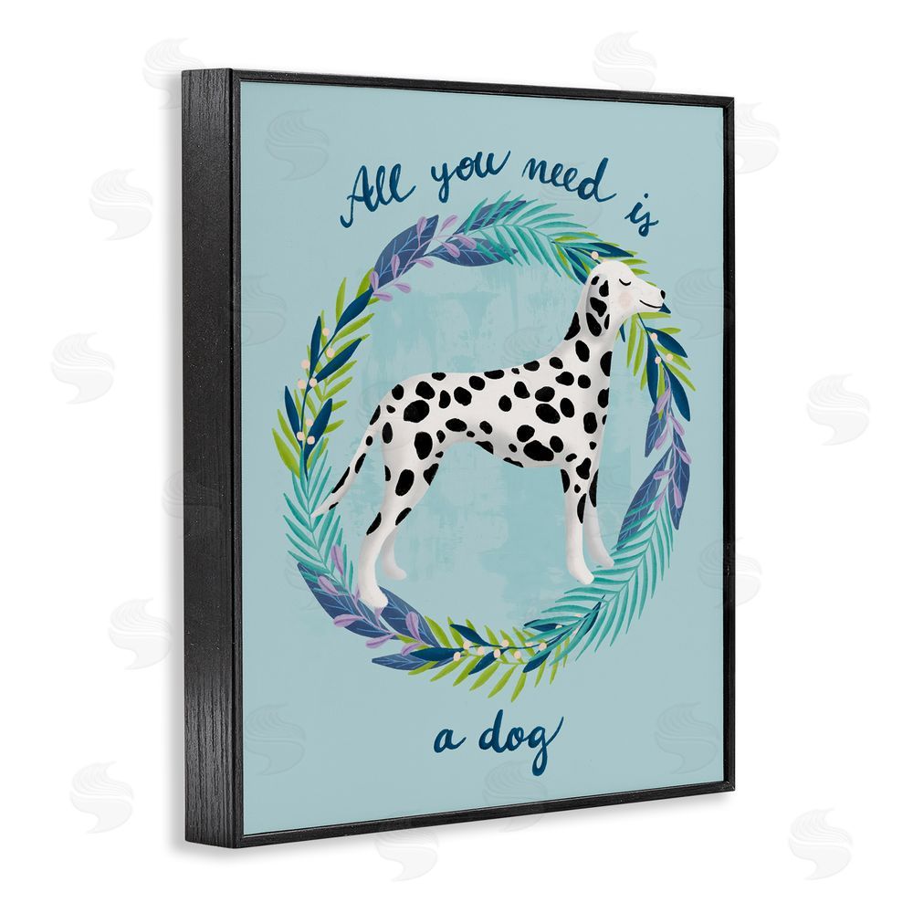 Metka Hiti All You Need Is A Dog Black Framed Giclee Wall Art Print
