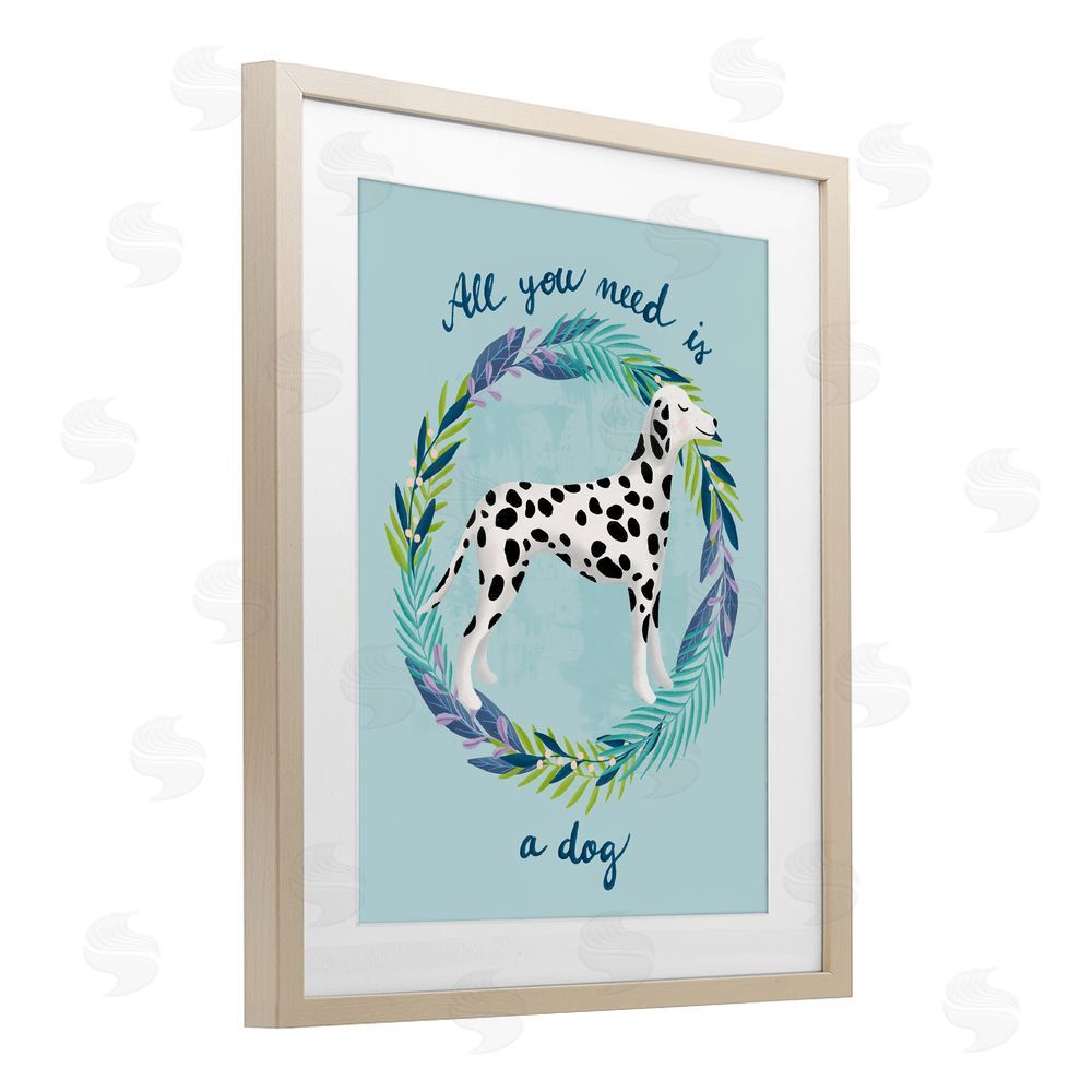 Metka Hiti All You Need Is A Dog Brown Framed Print Under Glass Wall Art