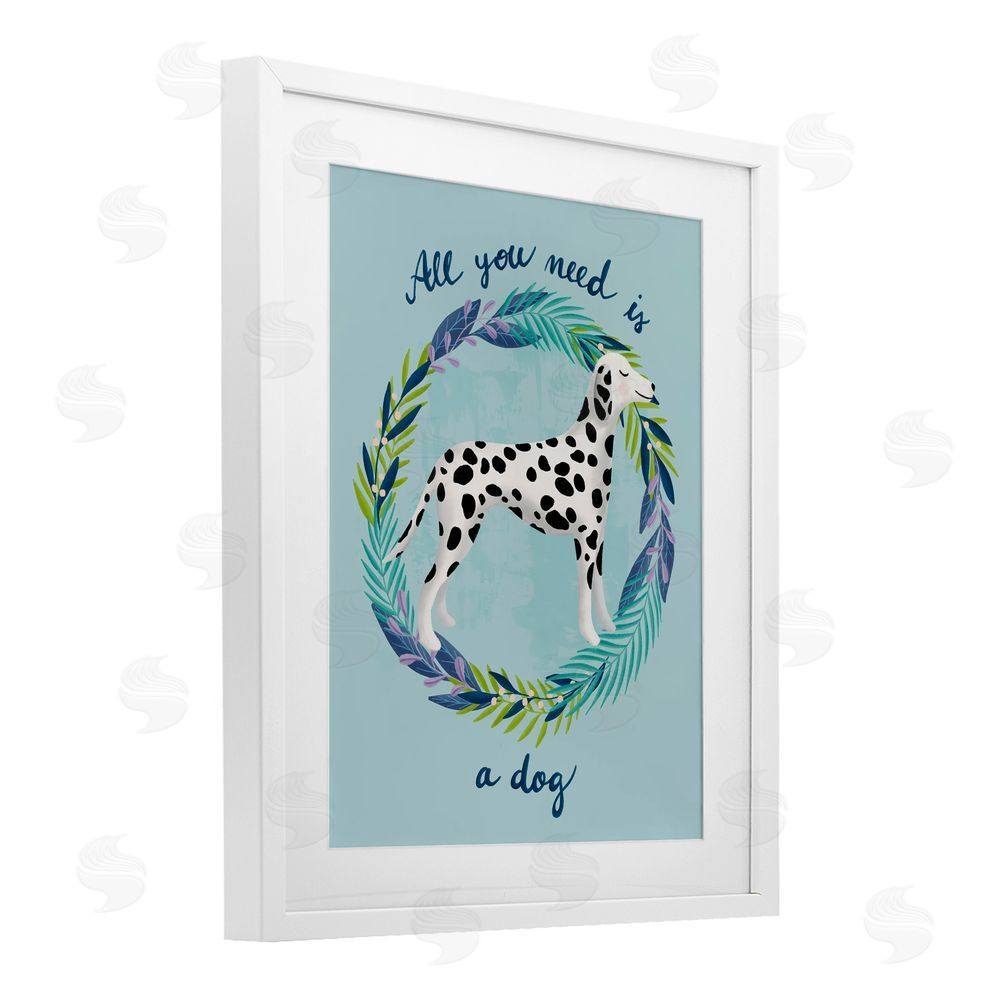 Metka Hiti All You Need Is A Dog White Framed Print Under Glass Wall Art