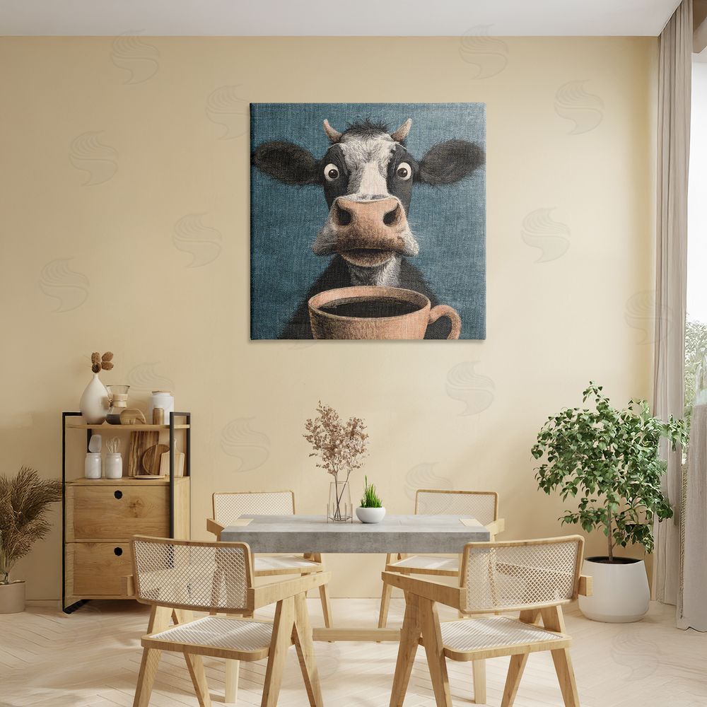 The Wands Want Grumpy Cow & Coffee Stretched Canvas Wall Art in Room