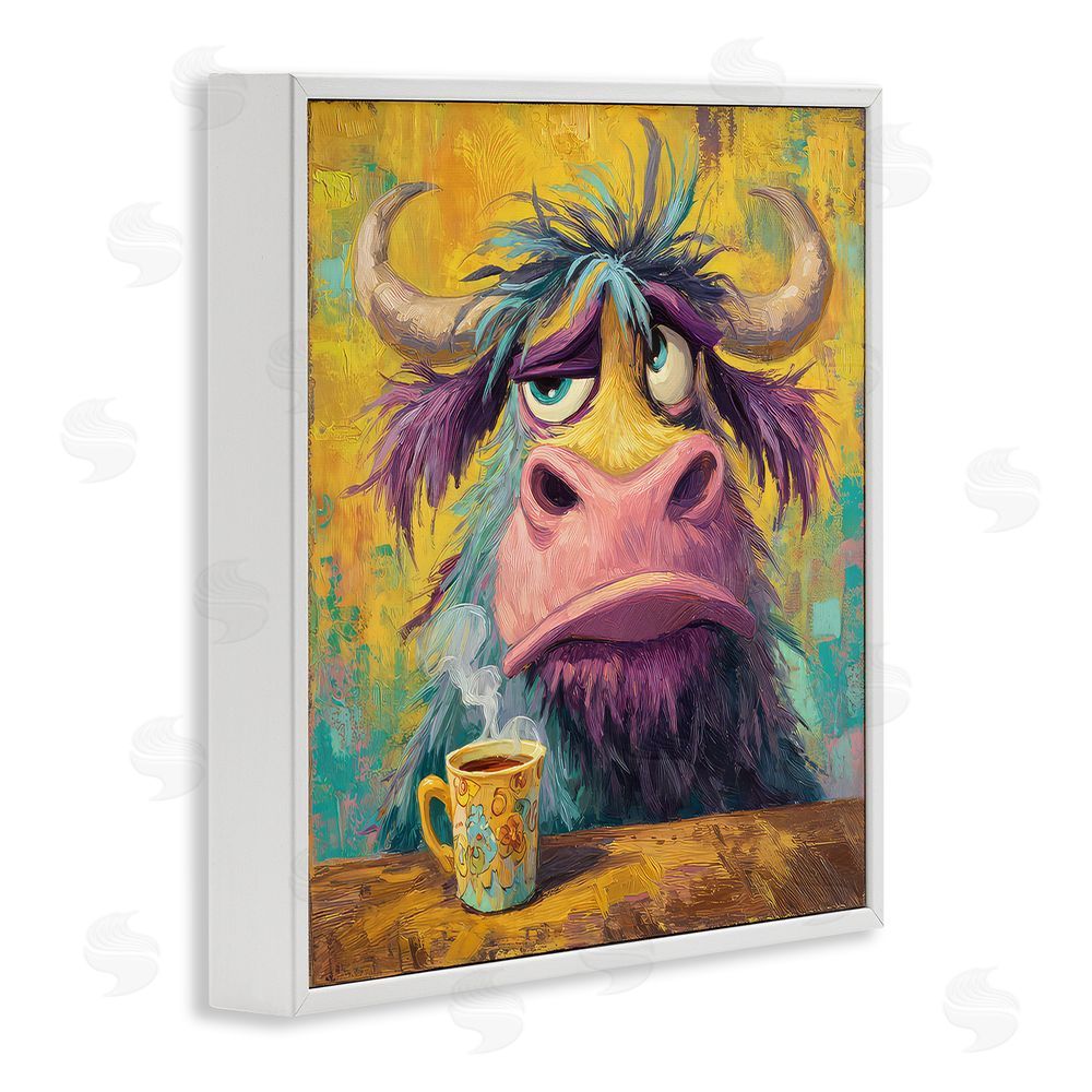 The Wands Want Grumpy Cow & Mug White Framed Giclee Wall Art Print