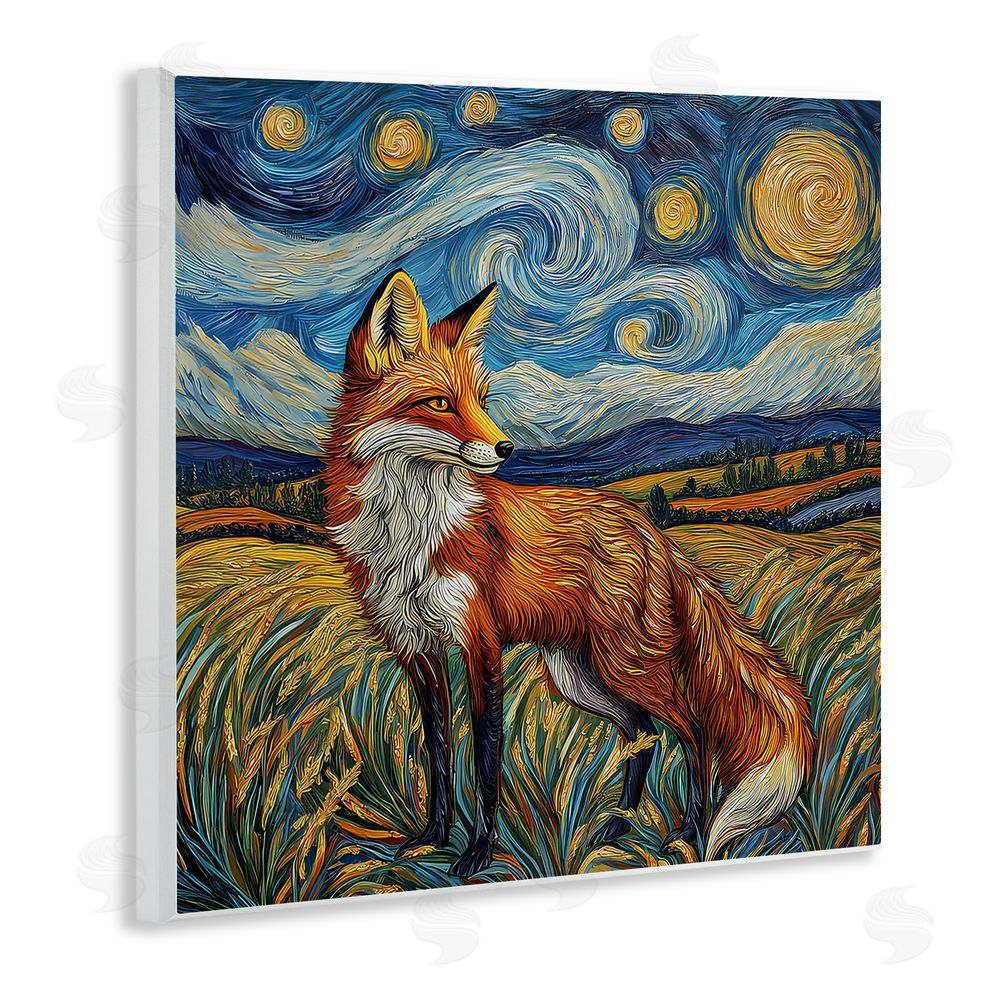 The Wands Want Swirling Impressionist Fox Wooden Wall Plaque Art Print