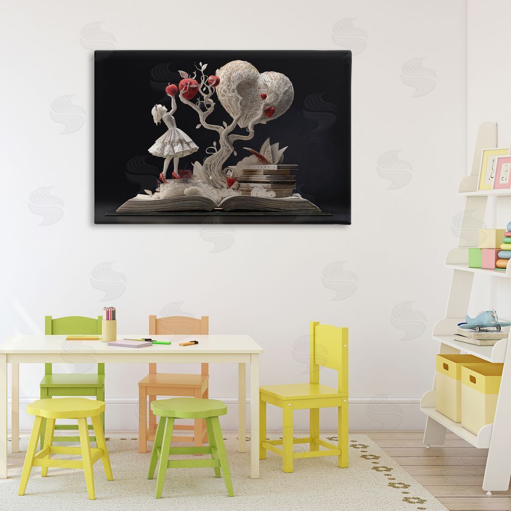 The Wands Want Paper Sculpture Style Fairytale Stretched Canvas Wall Art in Room