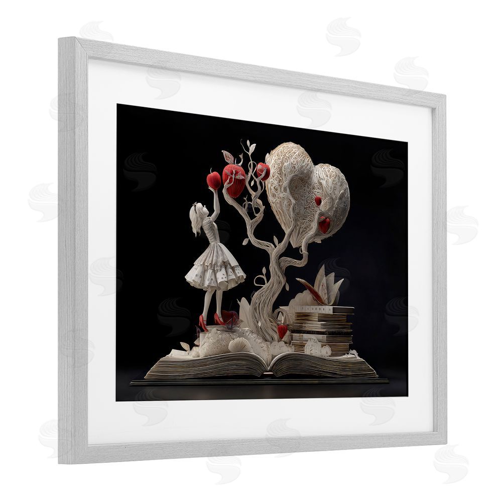 The Wands Want Paper Sculpture Style Fairytale Gray Framed Print Under Glass Wall Art