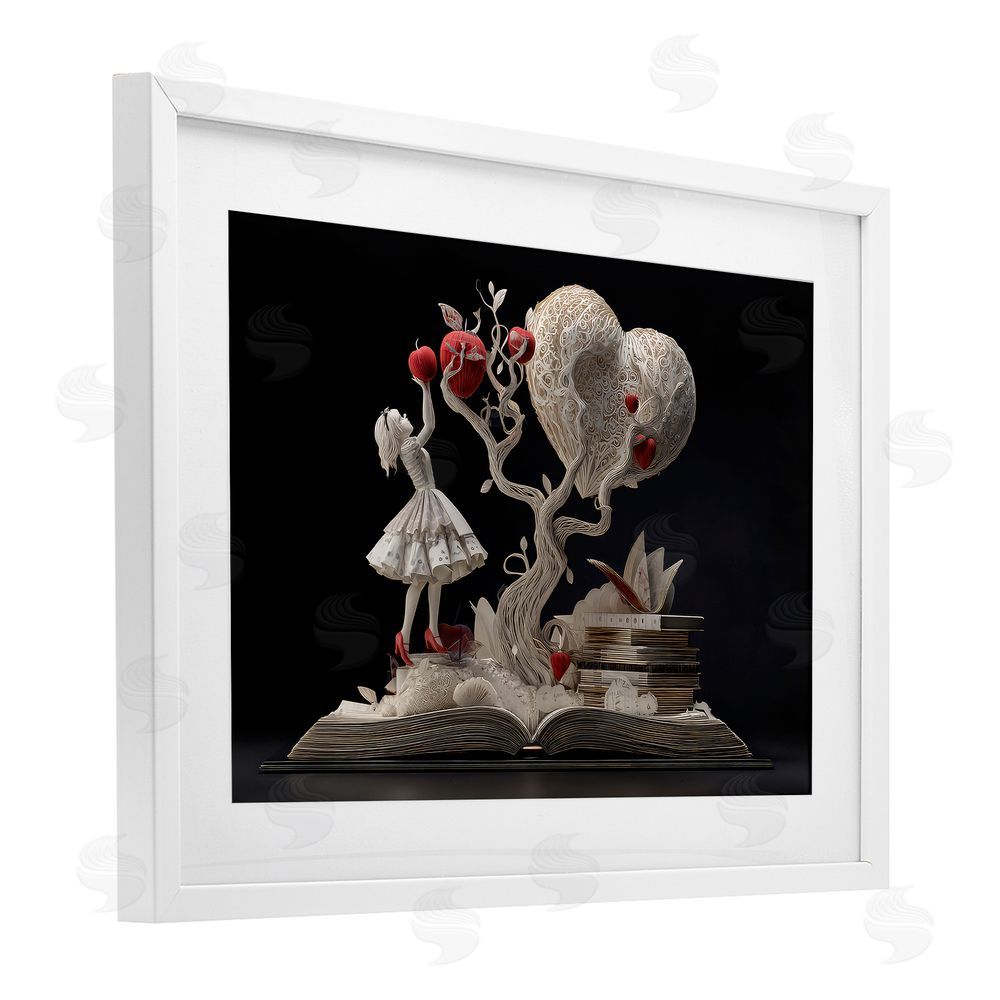The Wands Want Paper Sculpture Style Fairytale White Framed Print Under Glass Wall Art