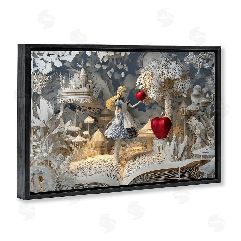 The Wands Want Fairytale Scene Papercraft Black Floating Frame Canvas Wall Art Print