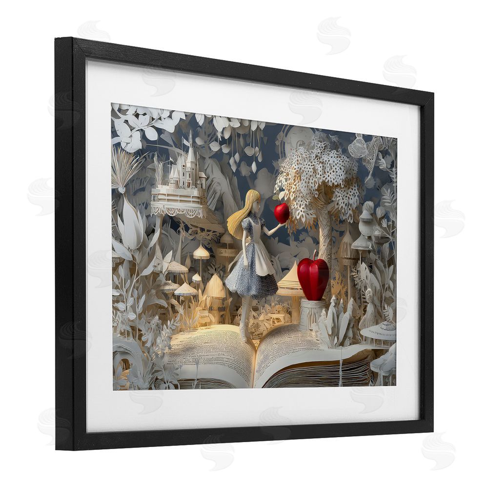 The Wands Want Fairytale Scene Papercraft Black Framed Print Under Glass Wall Art