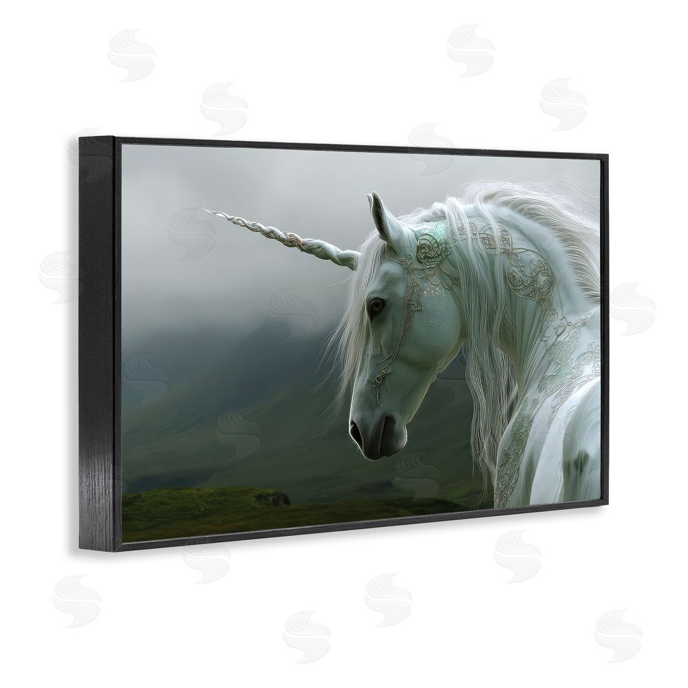 The Wands Want Dreamy Celtic Unicorn Black Framed Giclee Wall Art Print