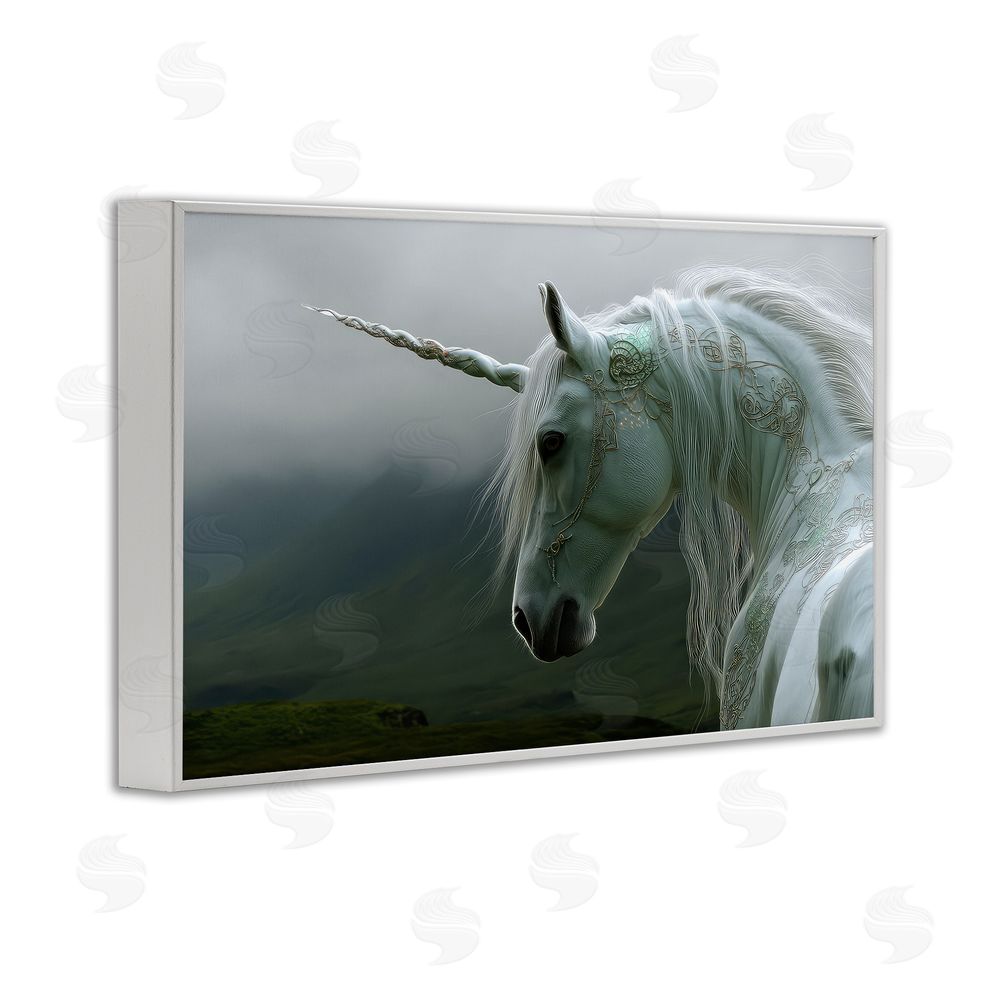 The Wands Want Dreamy Celtic Unicorn White Framed Giclee Wall Art Print