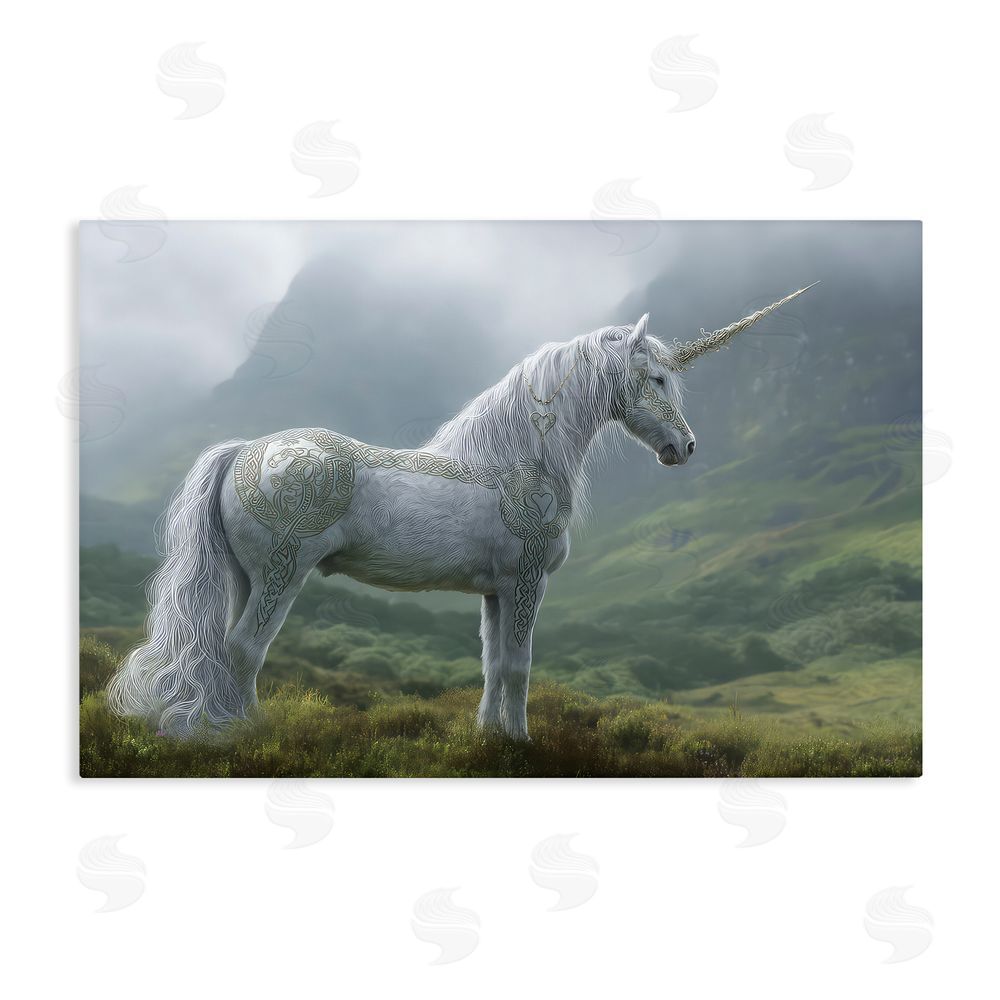 The Wands Want Elegant Celtic Unicorn Stretched Canvas Wall Art Print