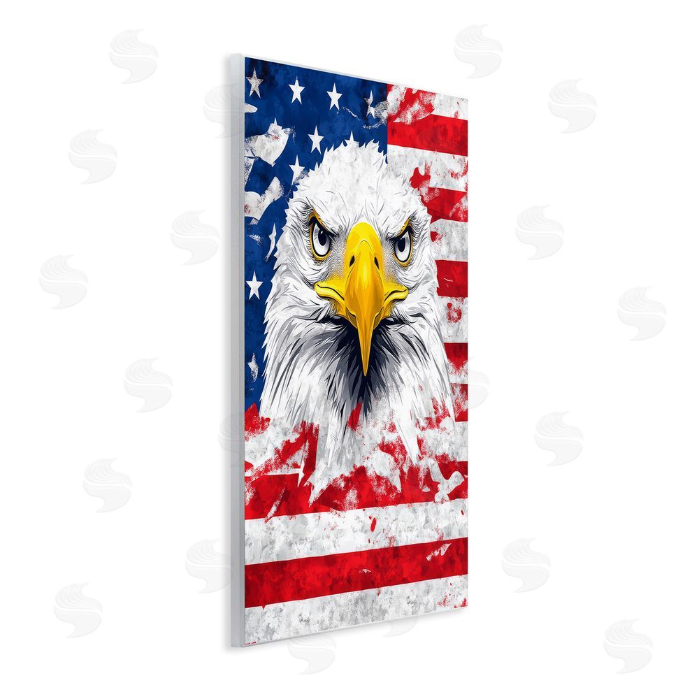 The Wands Want Patriotic Bald Eagle Flag Wooden Wall Plaque Art Print