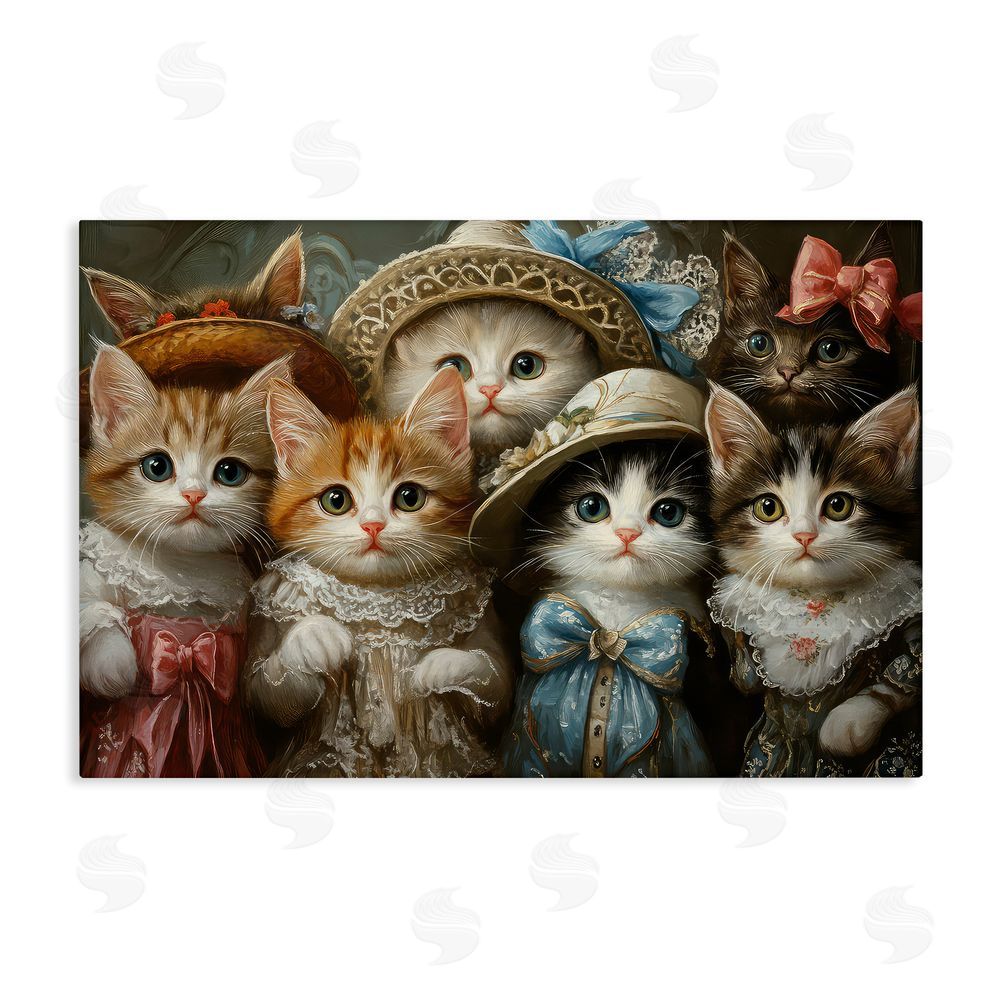 The Wands Want Fashionable Vintage Cats Stretched Canvas Wall Art Print