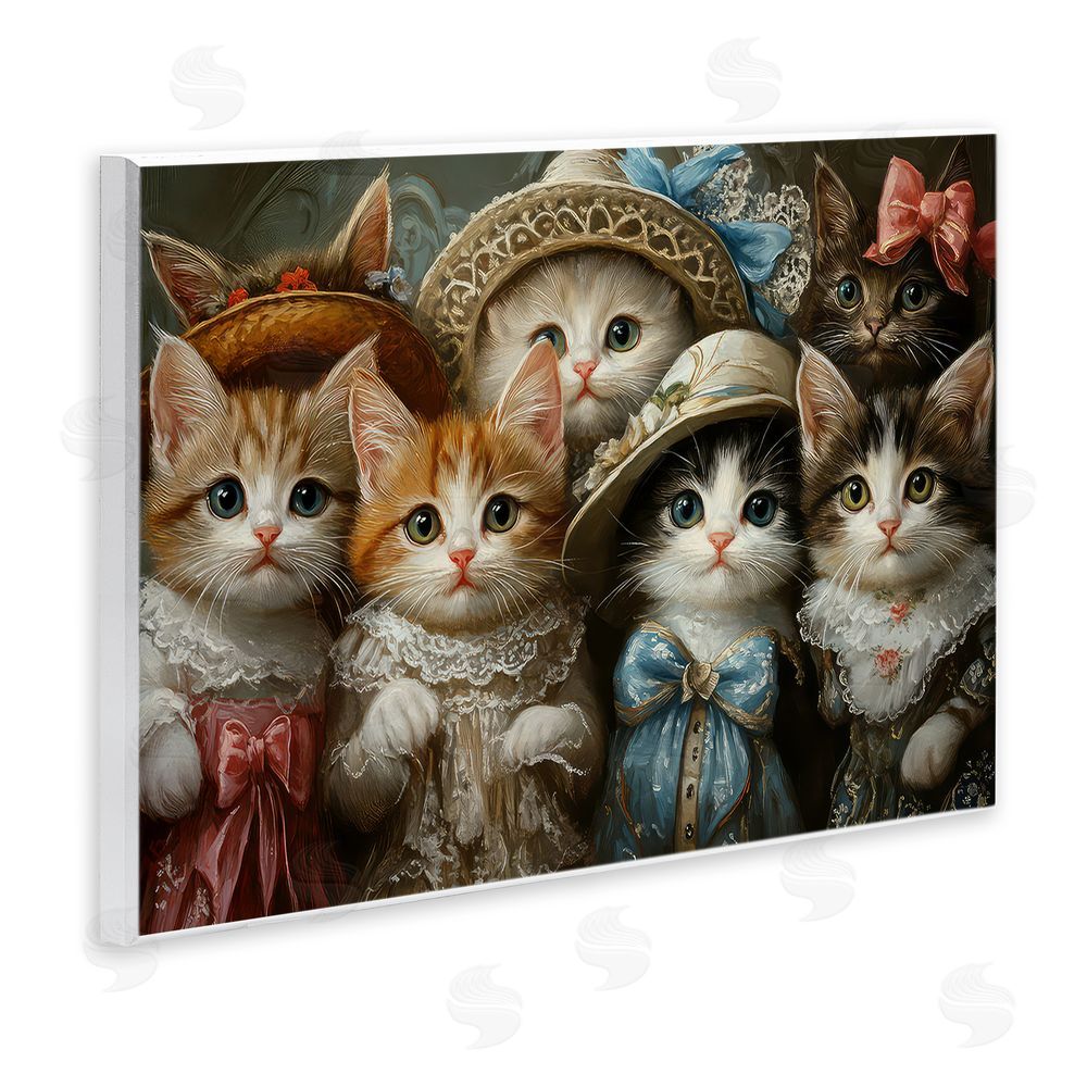 The Wands Want Fashionable Vintage Cats Wooden Wall Plaque Art Print