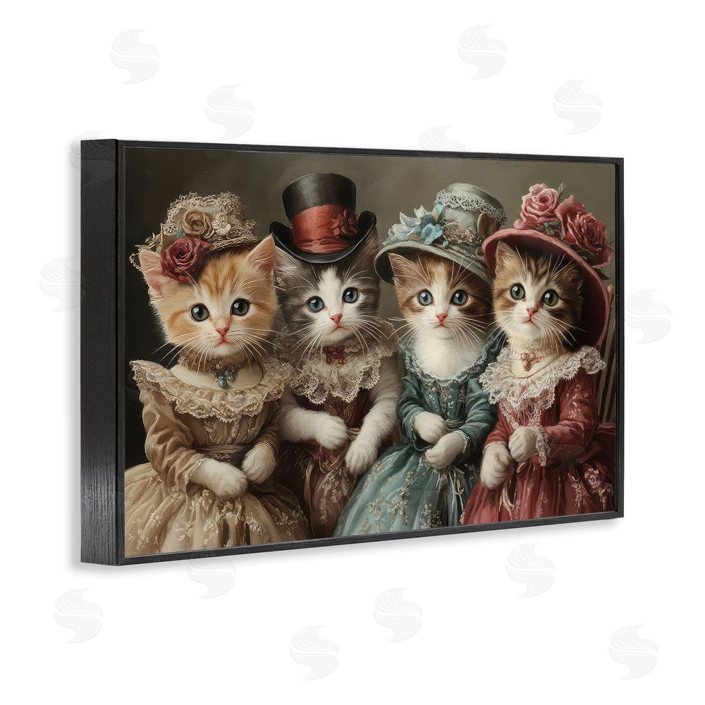 The Wands Want Vintage Dress Kittens Black Framed Giclee Wall Art Print
