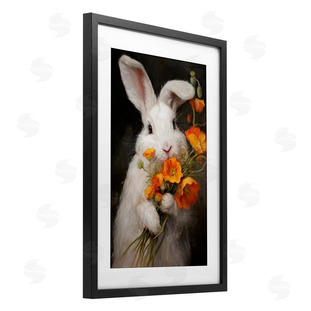 Tina LeCour Floppy Loves Her Poppies Black Framed Print Under Glass Wall Art