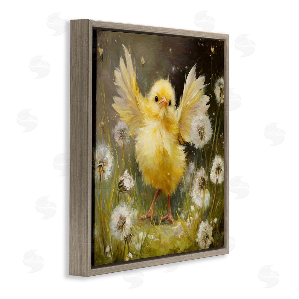 Tina LeCour Free As A Peep Chick Brown Floating Frame Canvas Wall Art Print