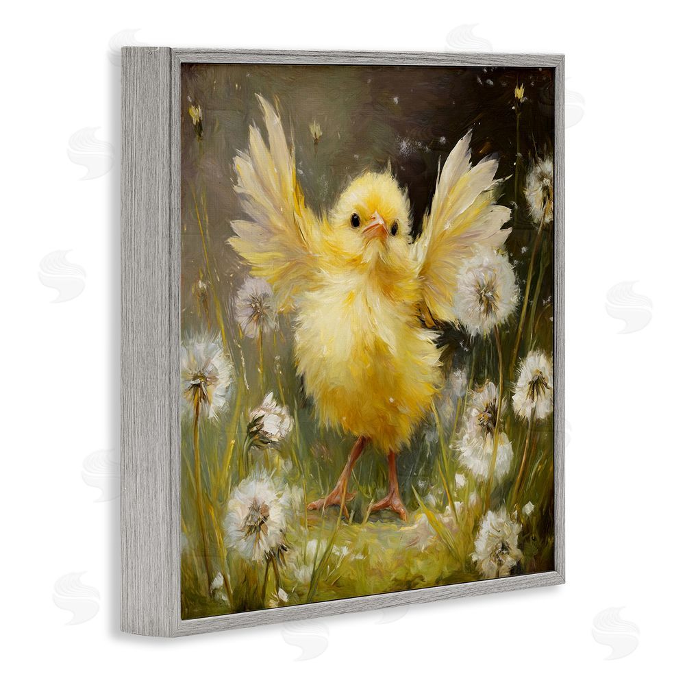 Tina LeCour Free As A Peep Chick Gray Framed Giclee Wall Art Print