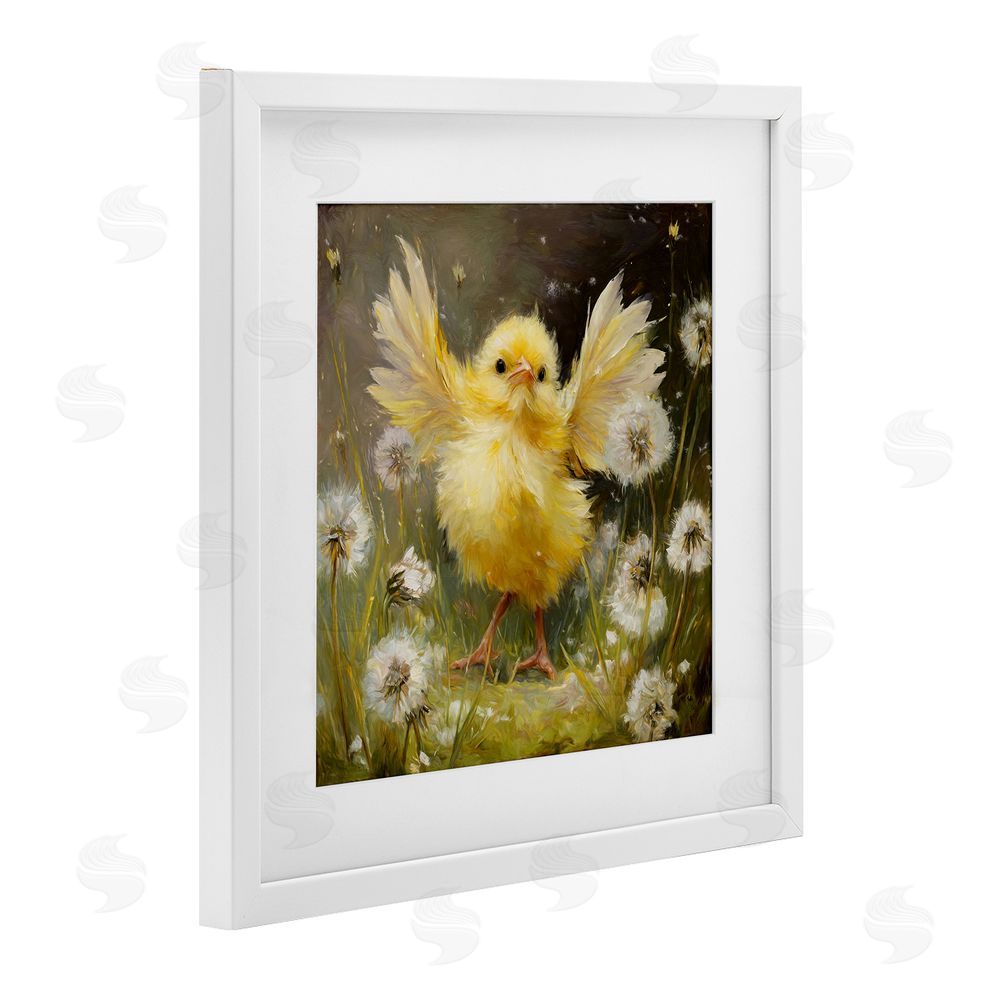 Tina LeCour Free As A Peep Chick White Framed Print Under Glass Wall Art