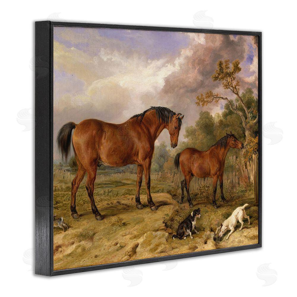 Tina LeCour Classic Portrait of Horses Black Framed Giclee Wall Art Print