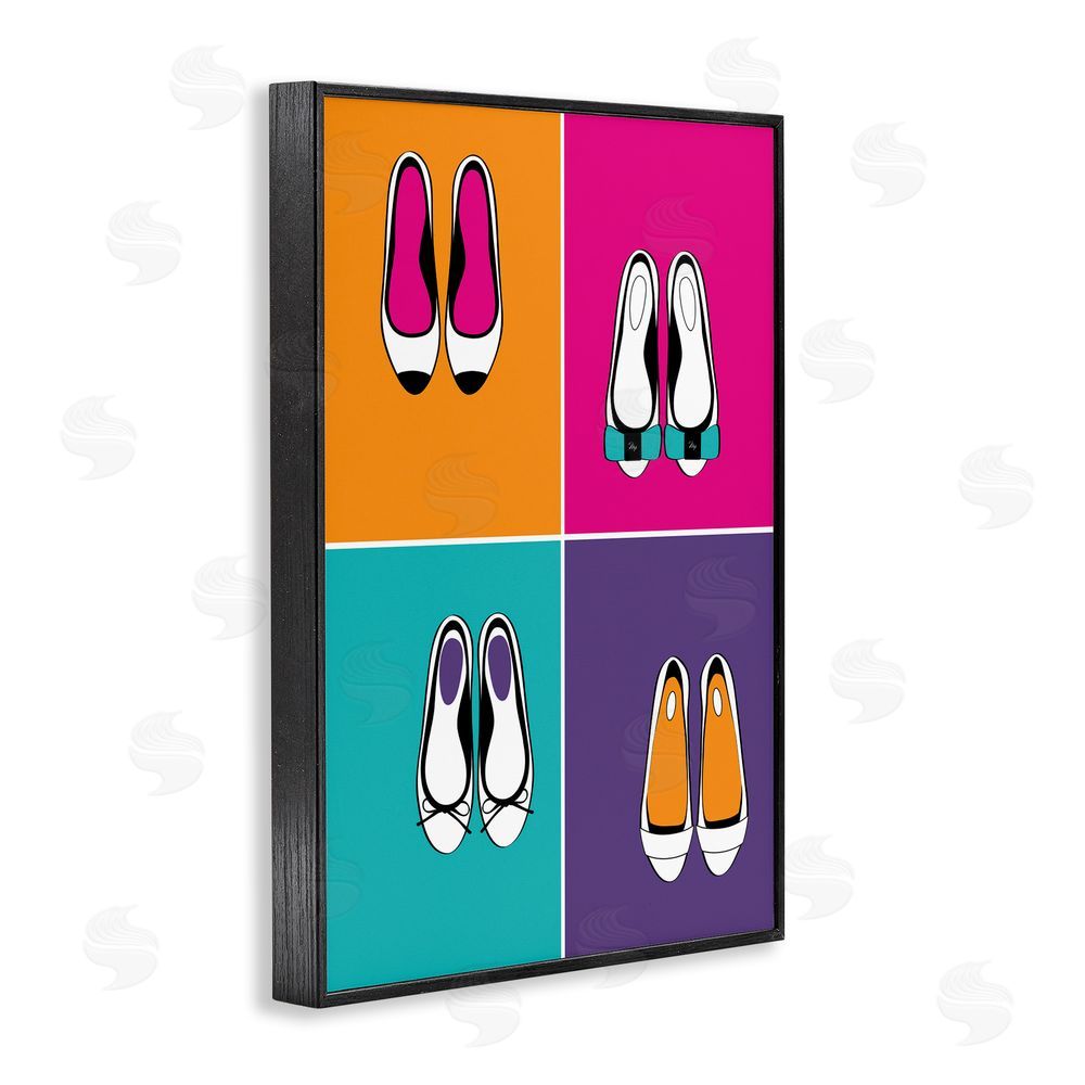 Martina Pavlova Bold Pop Trendy Flats Black Framed Giclee Wall Art Print