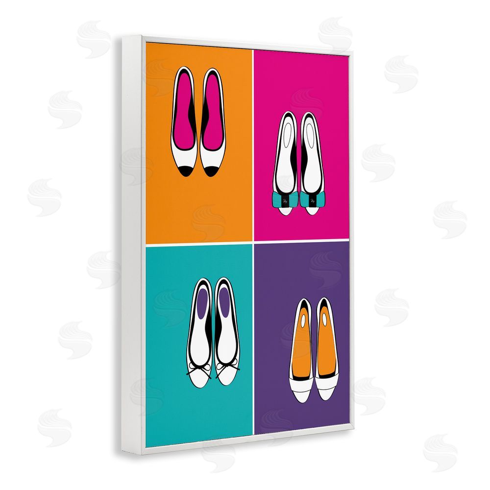 Martina Pavlova Bold Pop Trendy Flats White Framed Giclee Wall Art Print