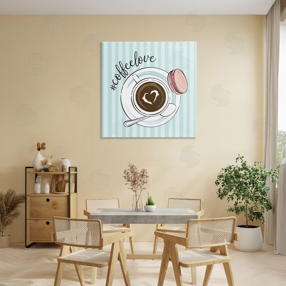Martina Pavlova Coffee Love Hashtag Stretched Canvas Wall Art in Room