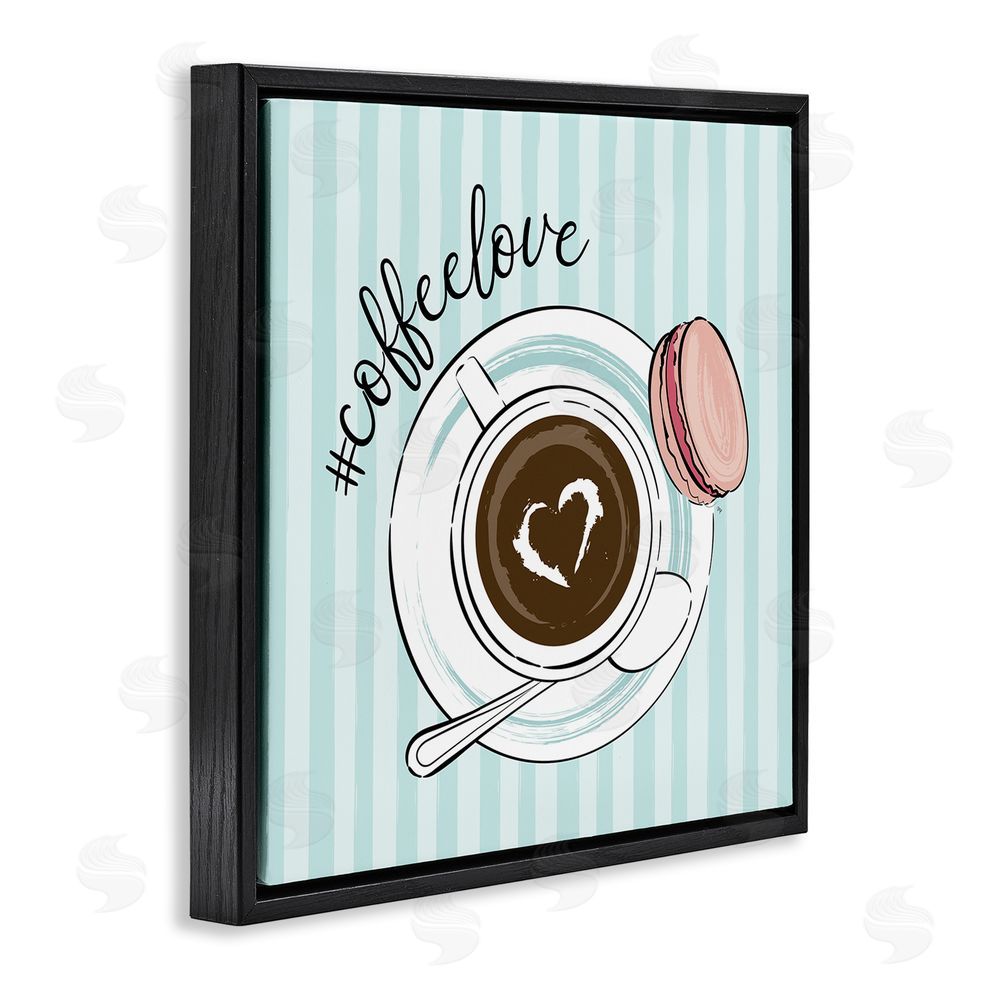 Martina Pavlova Coffee Love Hashtag Black Floating Frame Canvas Wall Art Print