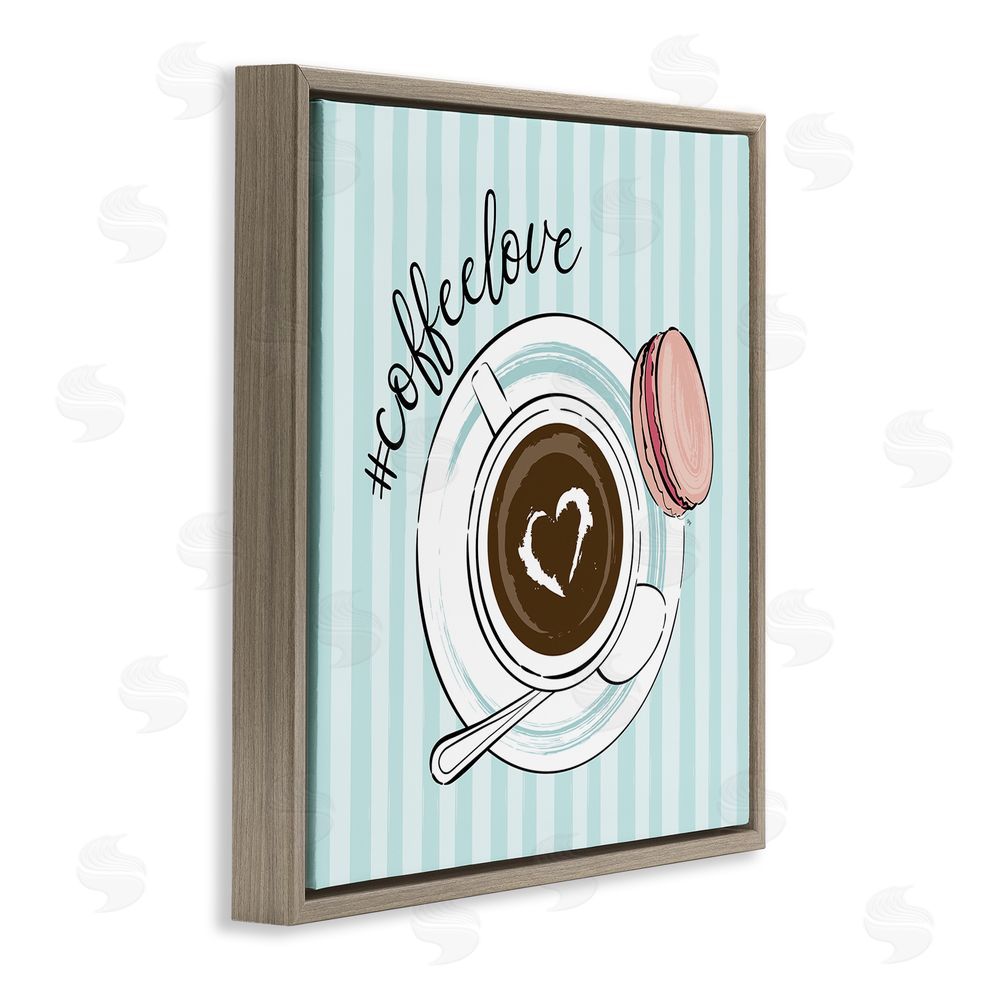 Martina Pavlova Coffee Love Hashtag Brown Floating Frame Canvas Wall Art Print