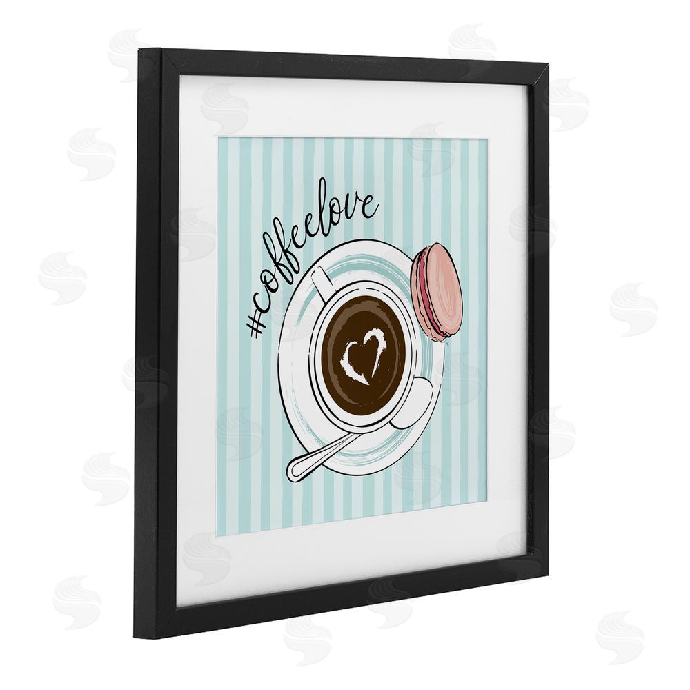 Martina Pavlova Coffee Love Hashtag Black Framed Print Under Glass Wall Art