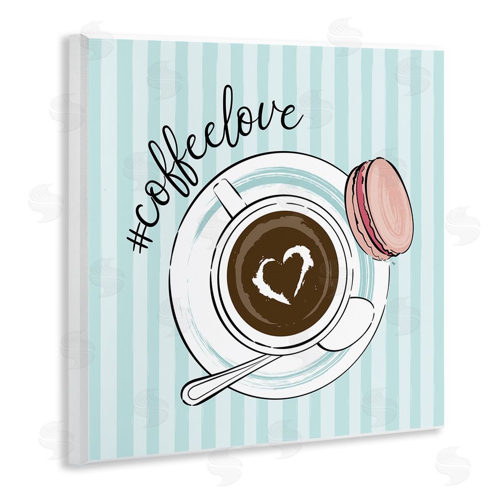 Martina Pavlova Coffee Love Hashtag Wall Plaque with Fixed Lithograph Print