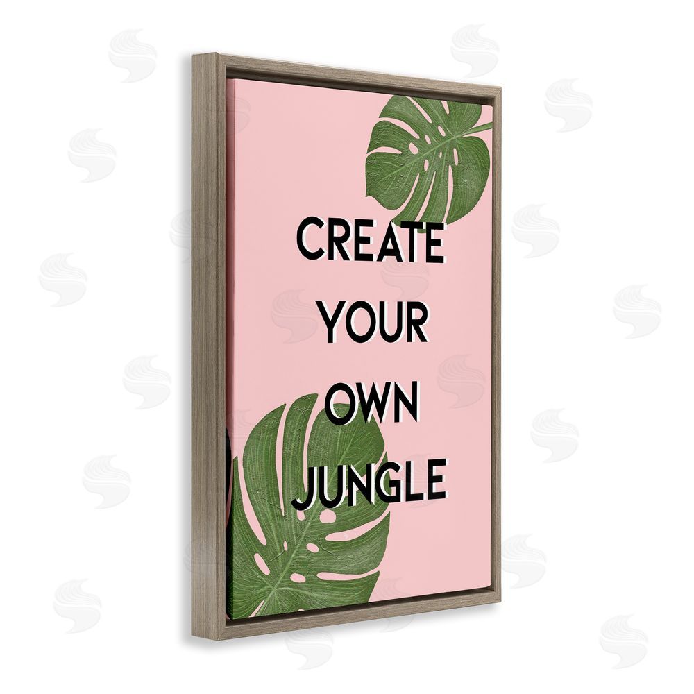Martina Pavlova Create Your Own Jungle Brown Floating Frame Canvas Wall Art Print