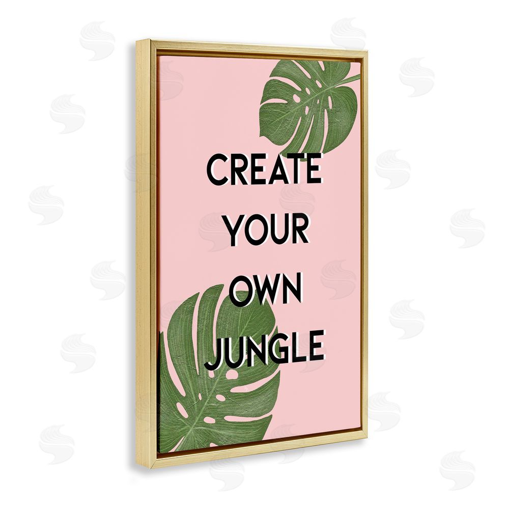 Martina Pavlova Create Your Own Jungle Gold Floating Frame Canvas Wall Art Print
