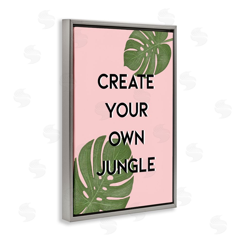 Martina Pavlova Create Your Own Jungle Gray Floating Frame Canvas Wall Art Print