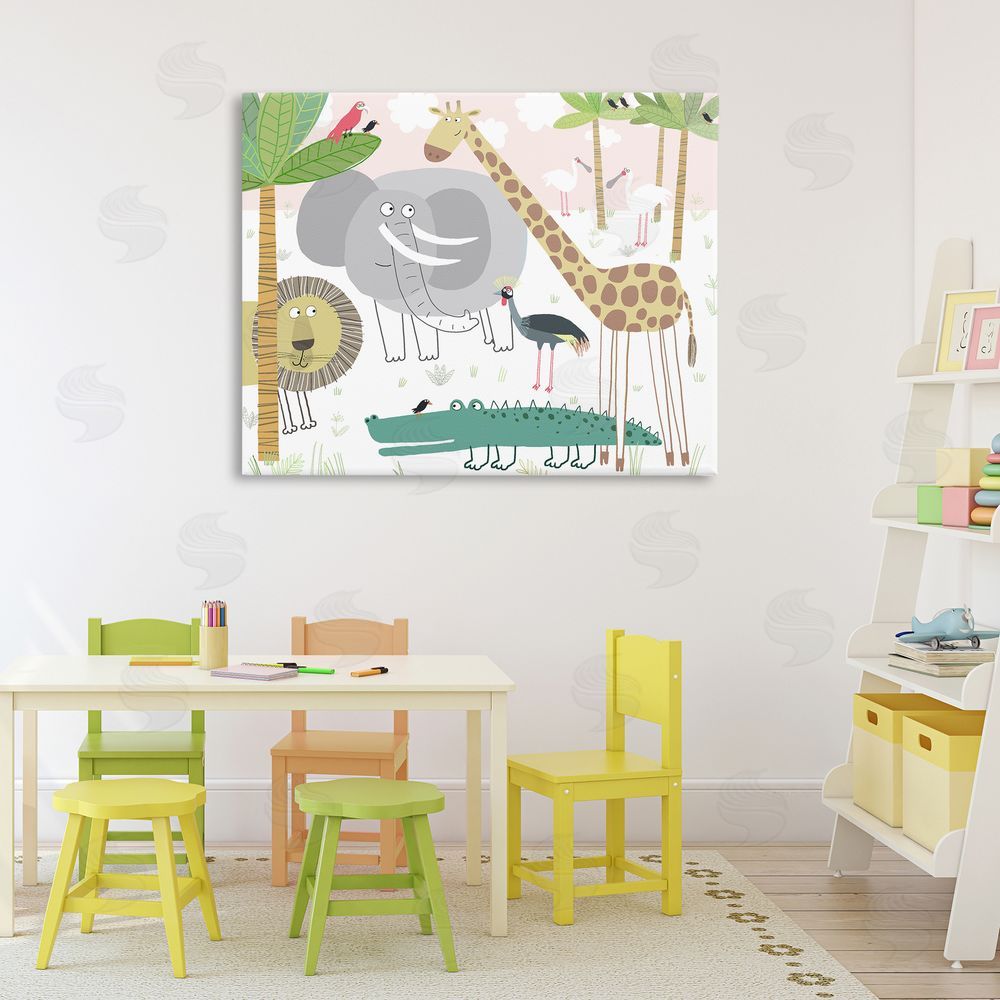 Carla Daly Safari Animals Out and About Stretched Canvas Wall Art in Room