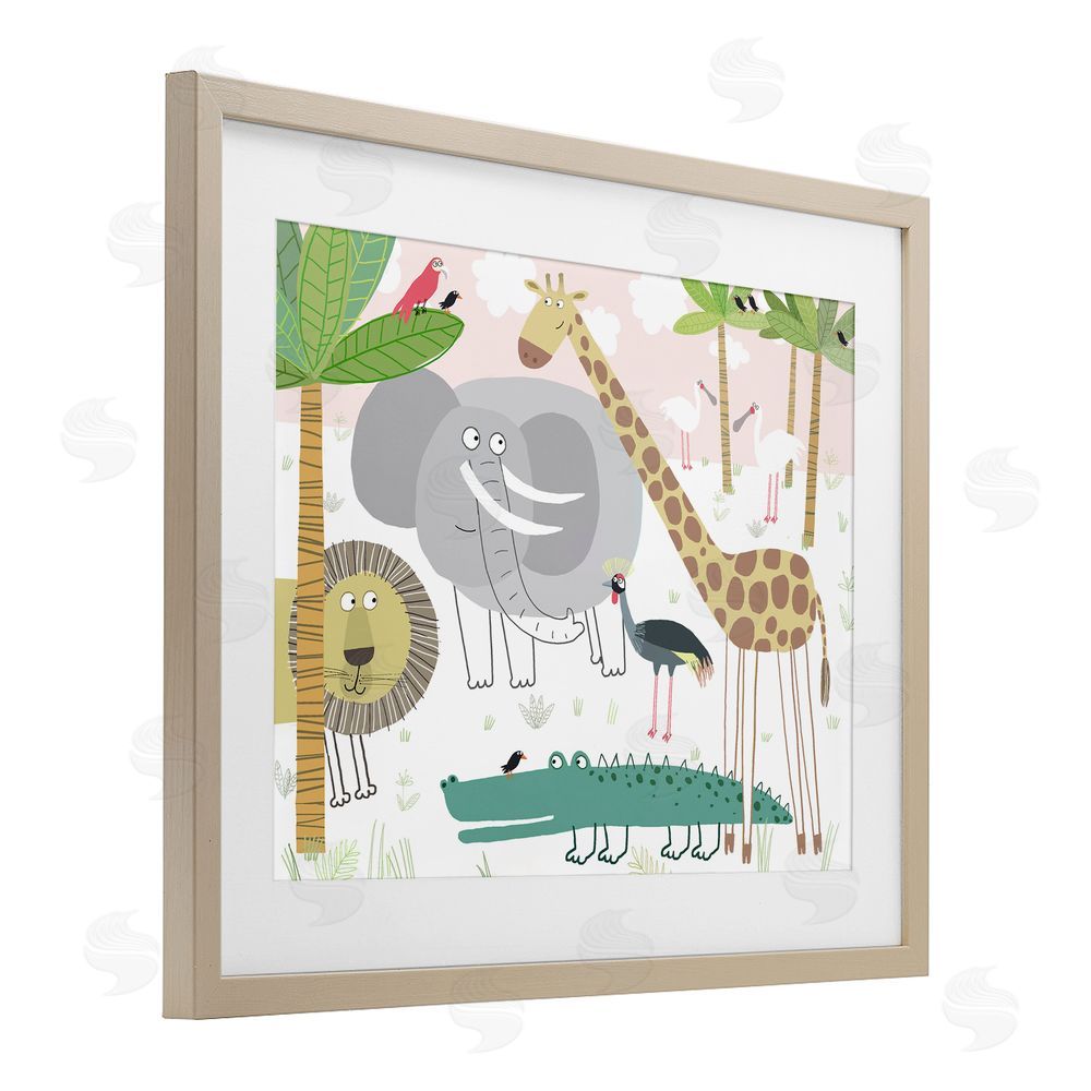 Carla Daly Safari Animals Out and About Brown Framed Print Under Glass Wall Art