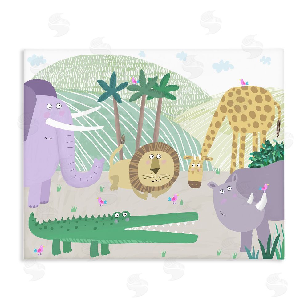 Carla Daly Jungle Savannah Animals Stretched Canvas Wall Art Print