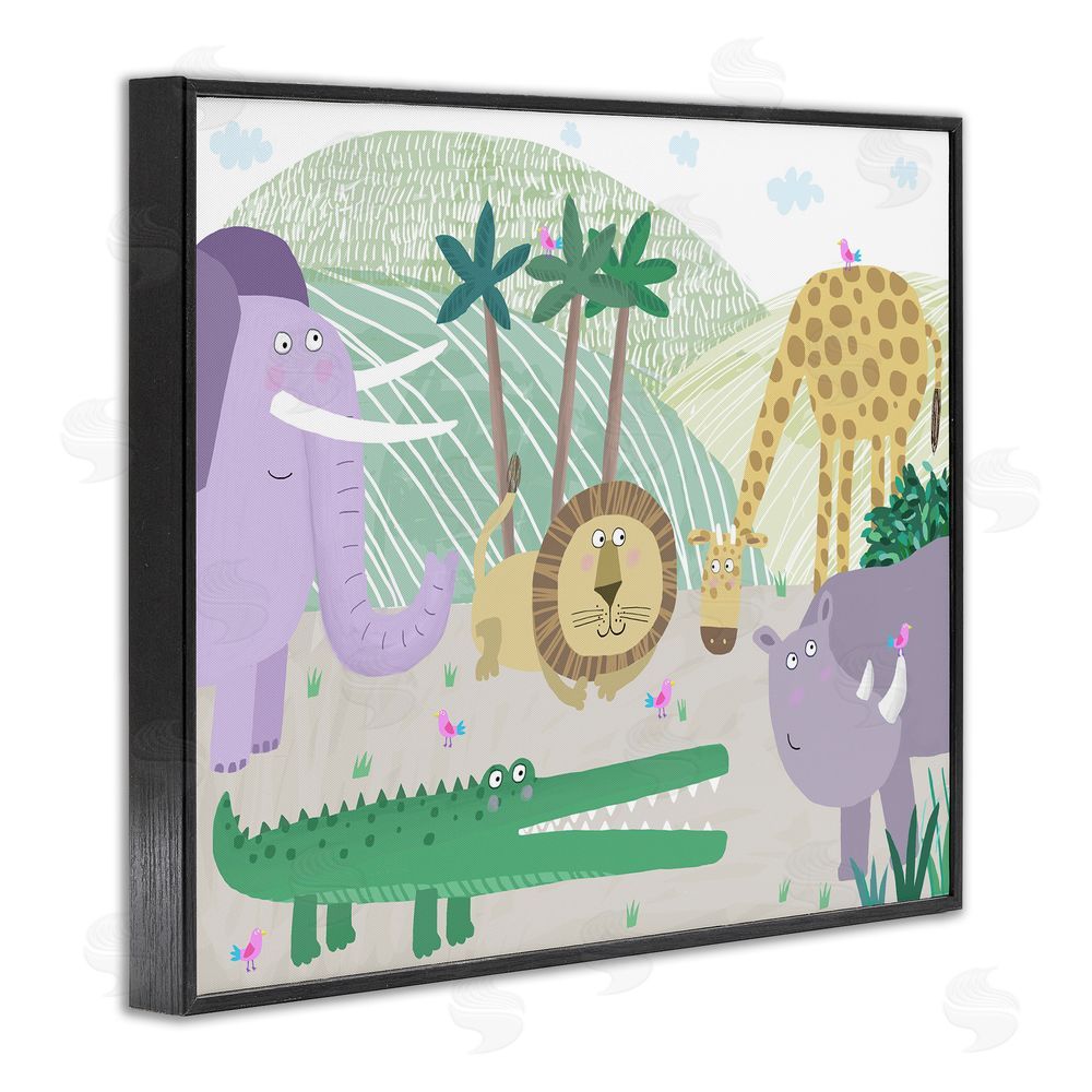 Carla Daly Jungle Savannah Animals Black Framed Giclee Wall Art Print