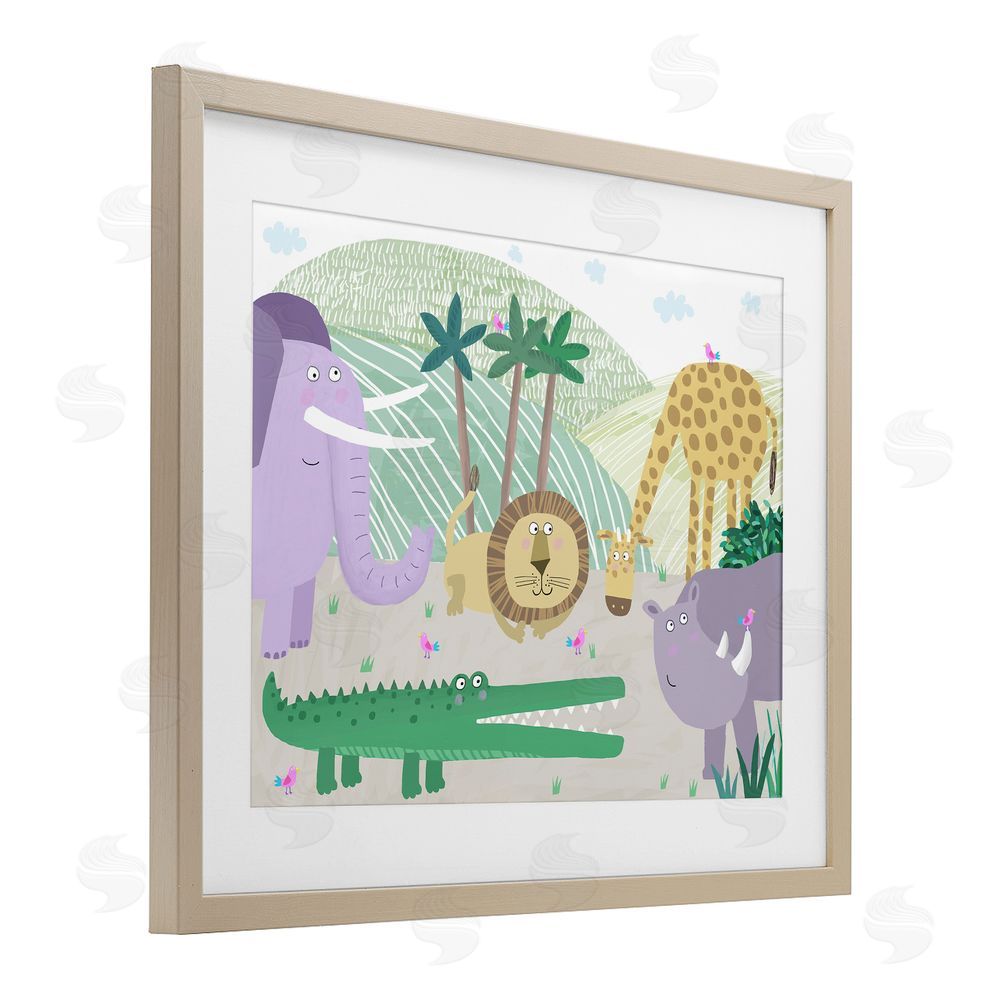 Carla Daly Jungle Savannah Animals Brown Framed Print Under Glass Wall Art