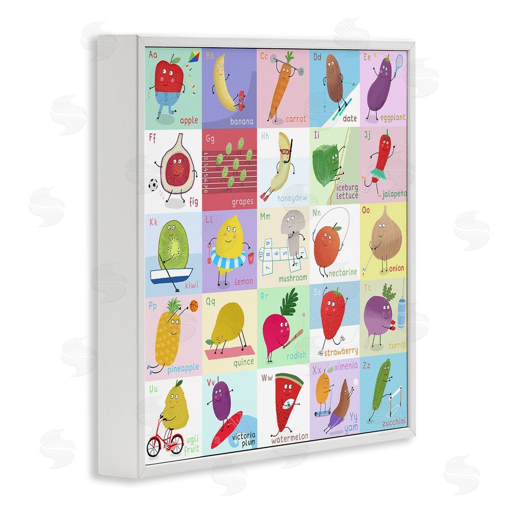 Carla Daly Sporty Fruit Educational White Framed Giclee Wall Art Print
